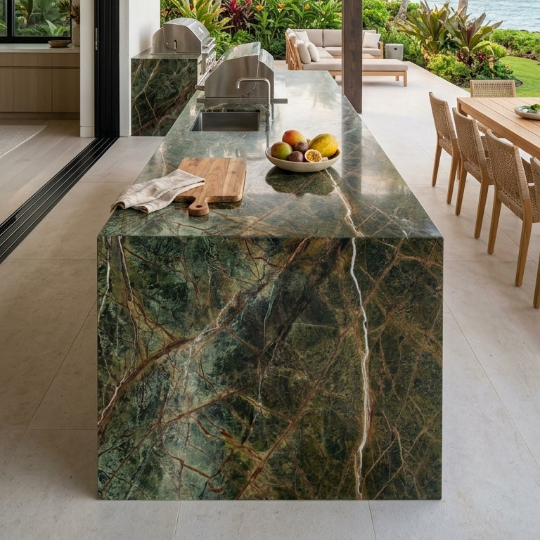 RAIN FOREST GREEN Marble polished 2cm thick - Slab