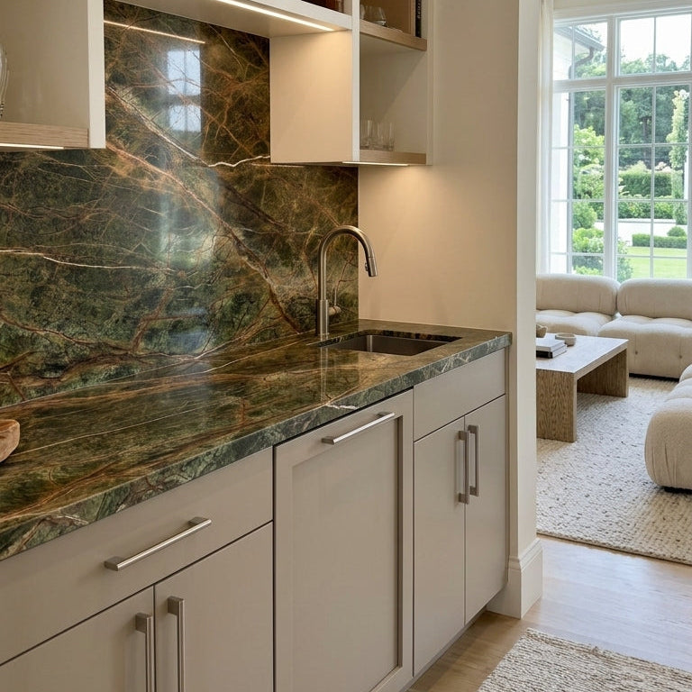 RAIN FOREST GREEN Marble polished 2cm thick - Slab