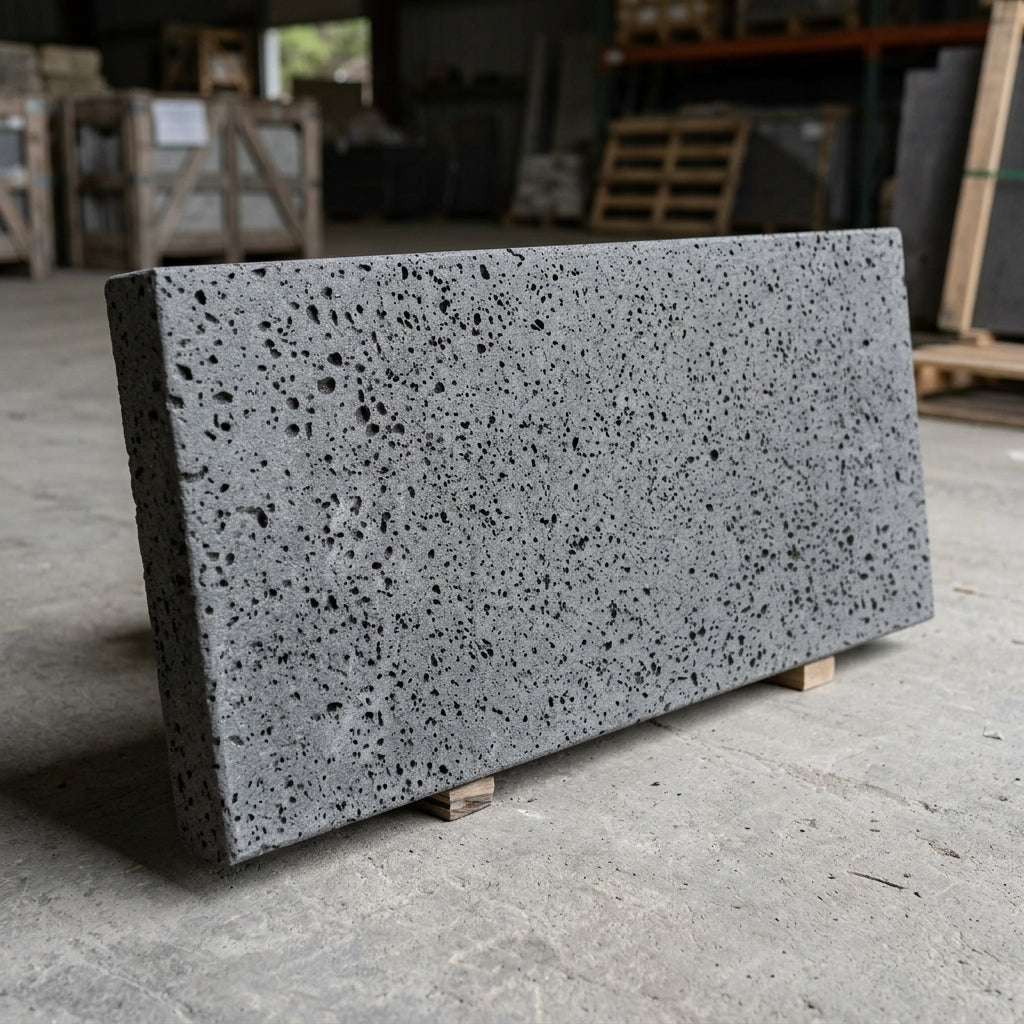 PUKA LAVA GREY Basalt brushed, 32" x 16" x 1 1/2" (3.56 SF/PC) Pool Coping - Vulcano