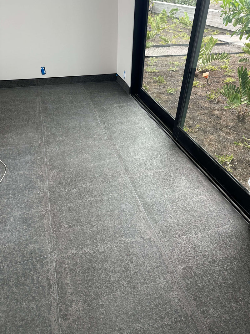 Basalt-Tile-SOLID LAVA GREY Basalt flamed/brushed 24" x 12"- Stone Supplier - Rocks in Stock