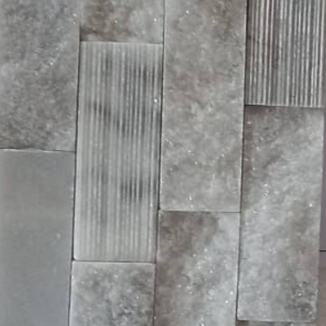 BIANCO GREY, STACKED 3D SPLITFACE 6" x 24" - (1 SF/PC) - Havai'iano