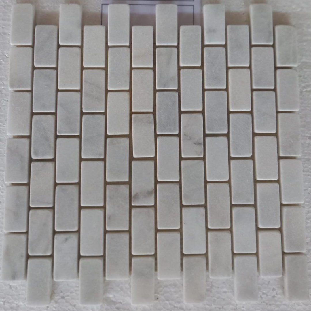 BIANCO WHITE, BRICK MINI 1X2 - 12" x 12" - (1 SF/PC) - Havai'iano