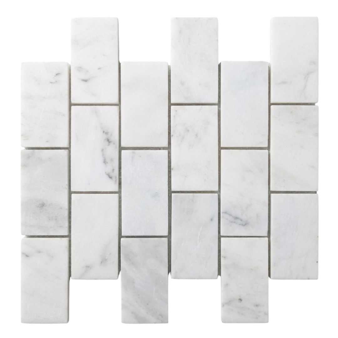 BIANCO WHITE, BRICK 4x2, Mosaic - Mediterranean