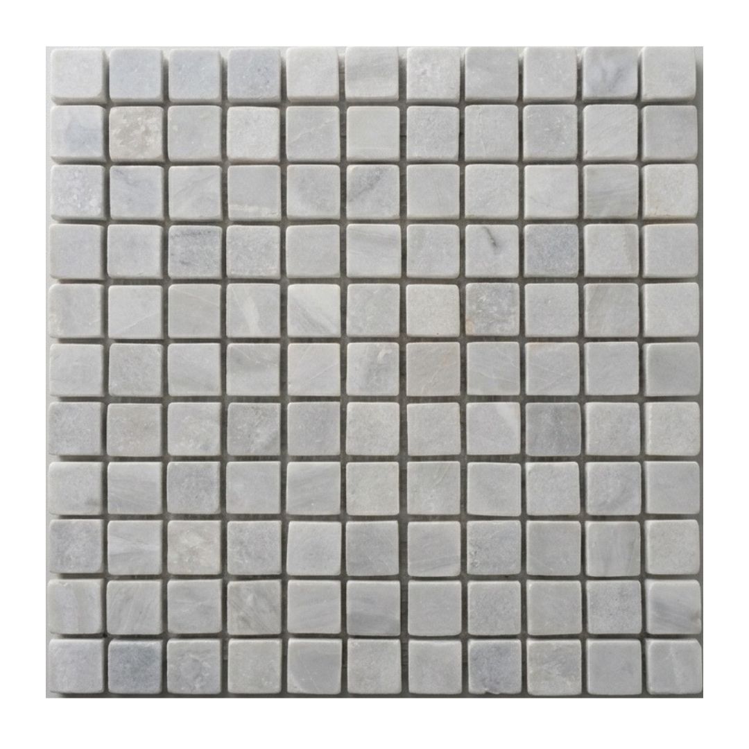 BIANCO GREY, SQUARES 1x1, Mosaic - Mediterranean