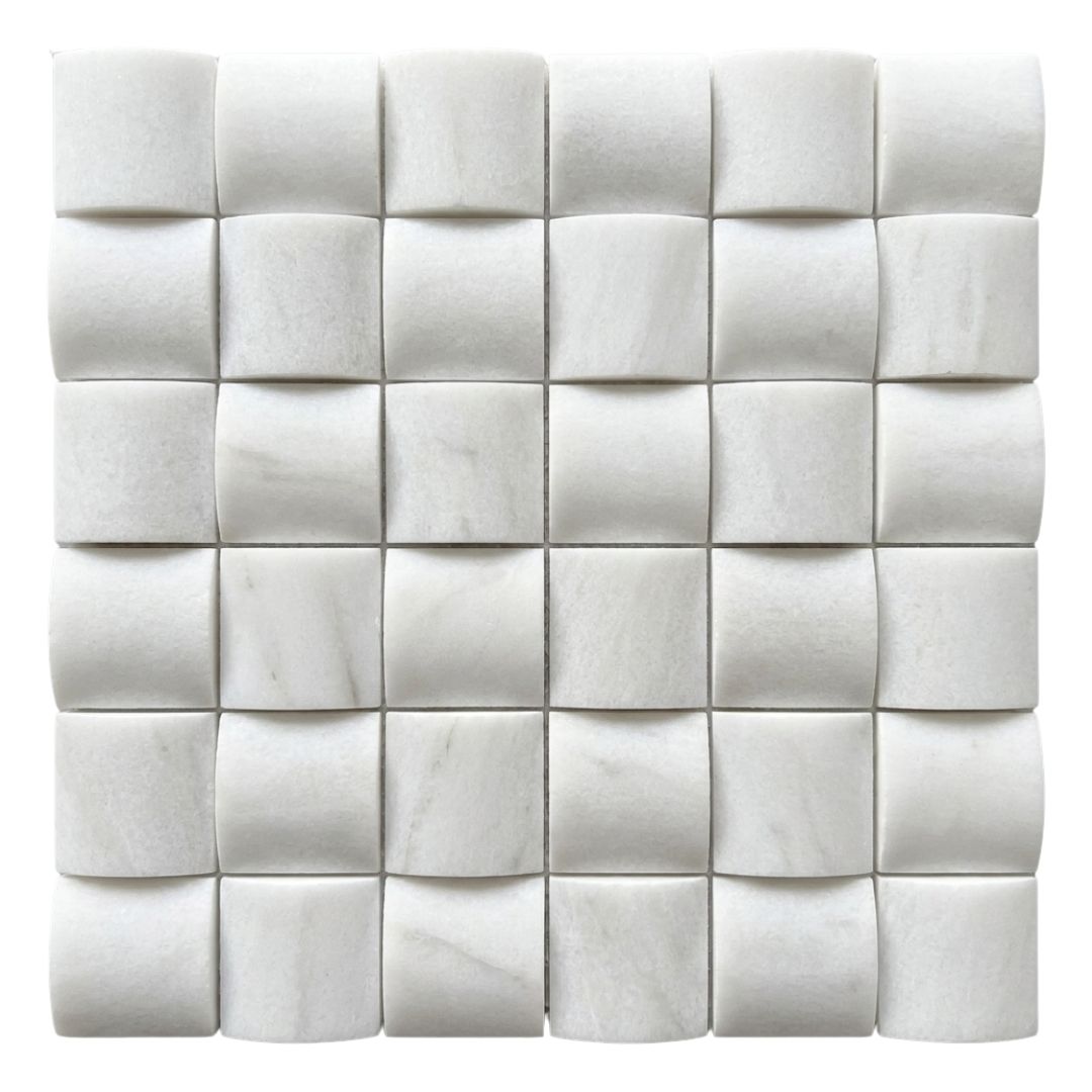 BIANCO WHITE, 3D WEAVE, Mosaic - Mediterranean