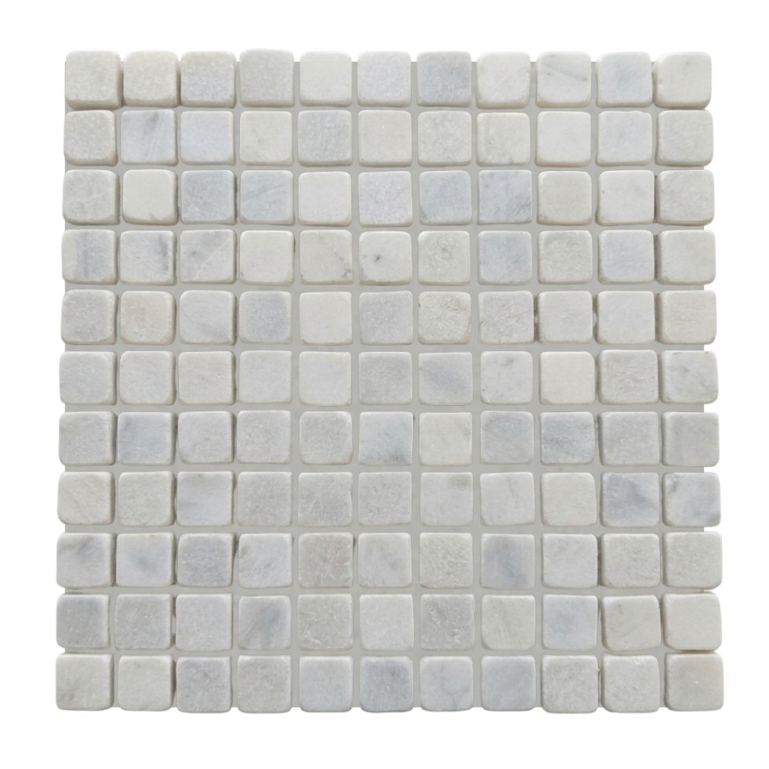 BIANCO WHITE, SQUARES 1x1, Mosaic - Mediterranean