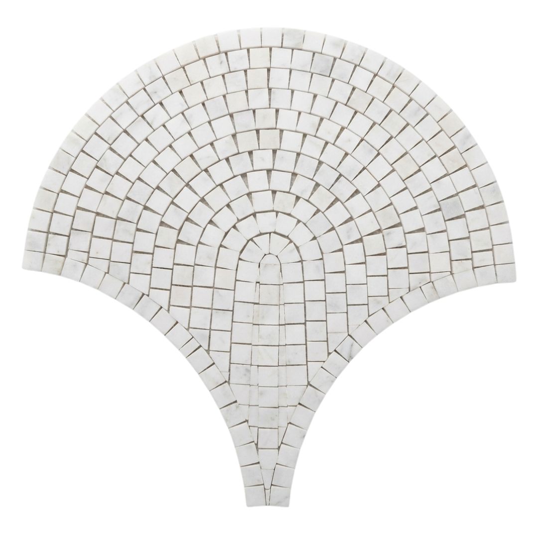BIANCO WHITE, FAN, Mosaic - Mediterranean