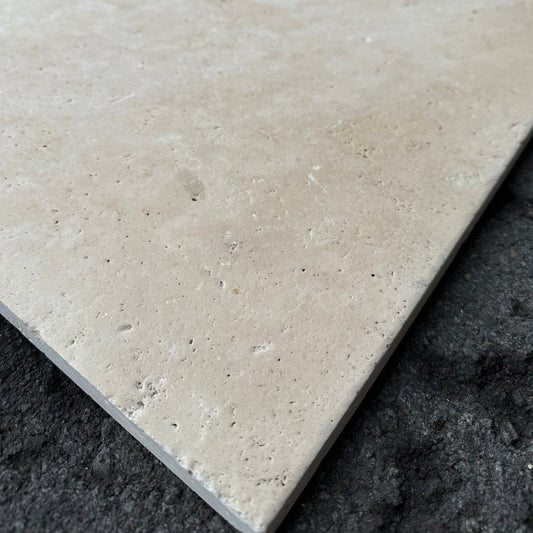 Travertine-Tile-Flooring-CLASSIC MEDIUM Travertine brushed/unfilled tile 22"x16"- Stone Supplier - Rocks in Stock
