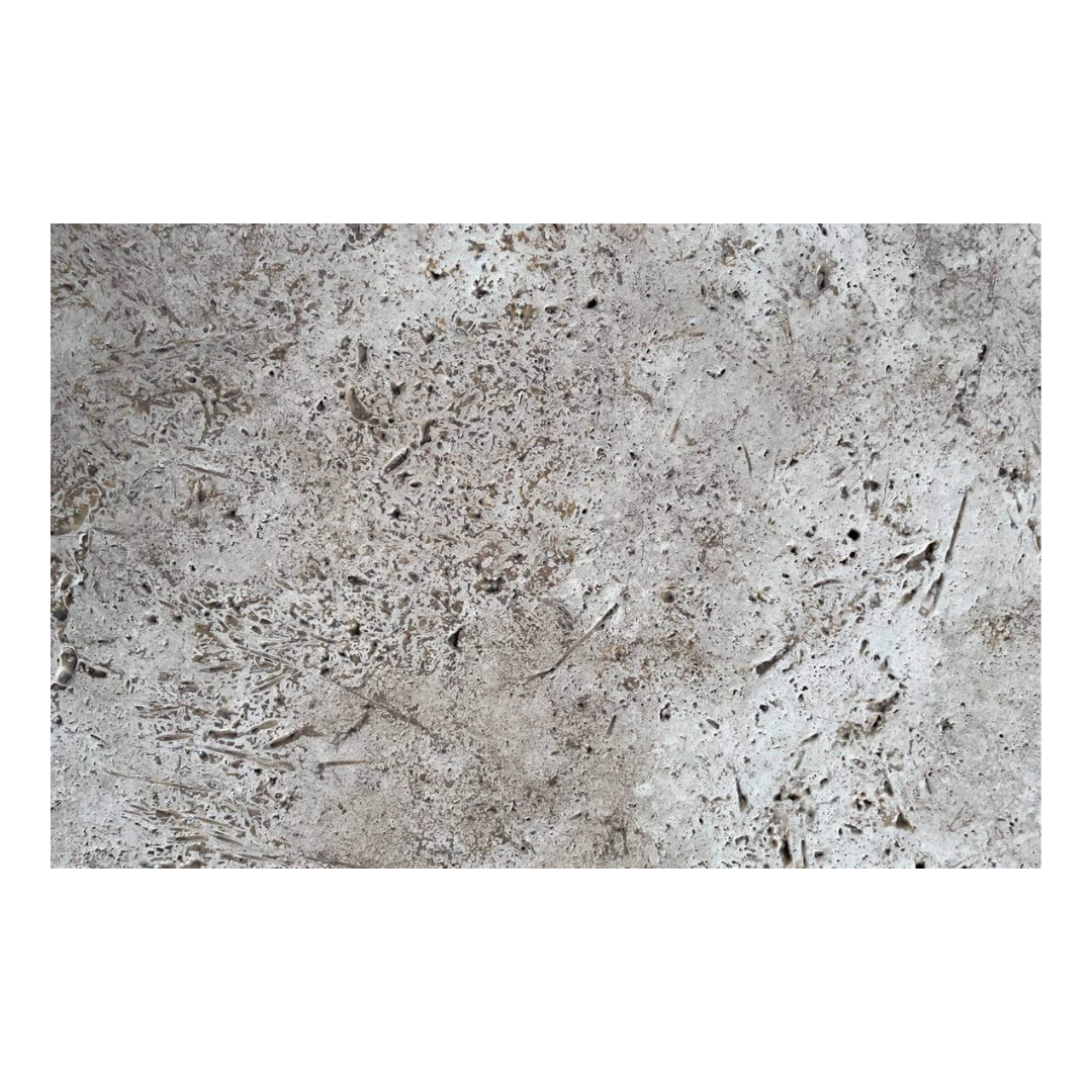 Travertine-Tile-Flooring-DARK WALNUT Travertine brushed/unfilled tile 20"x16"- Stone Supplier - Rocks in Stock