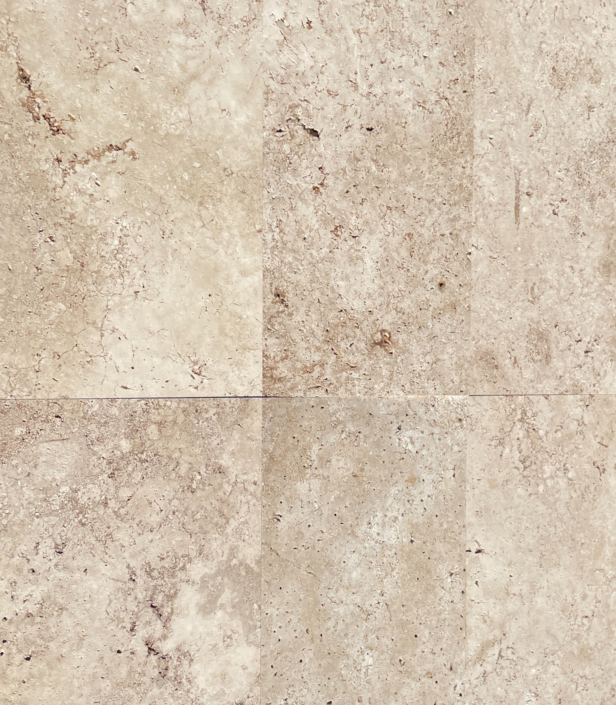 LIGHT WALNUT Travertine brushed/unfilled - 24" x 12" x 1/2" Tile