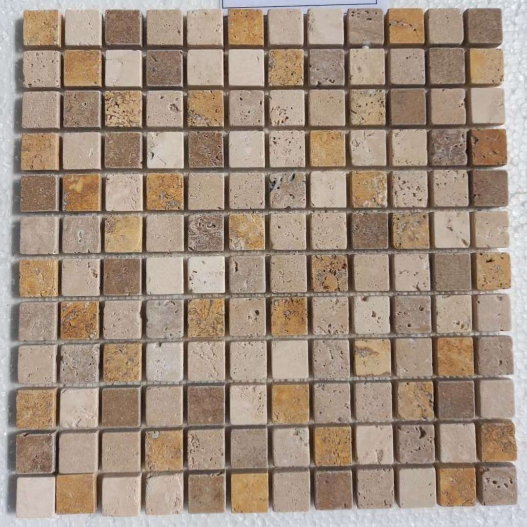 MIXED TRAVERTINE, SQUARES 1X1 - 12" x 12" - (1 SF/PC) - Havai'iano