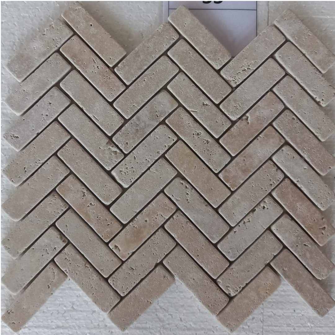 HERRINGBONE BEIGE, FISHBONE 1X2 - 12" x 12" - (1 SF/PC) - Havai'iano