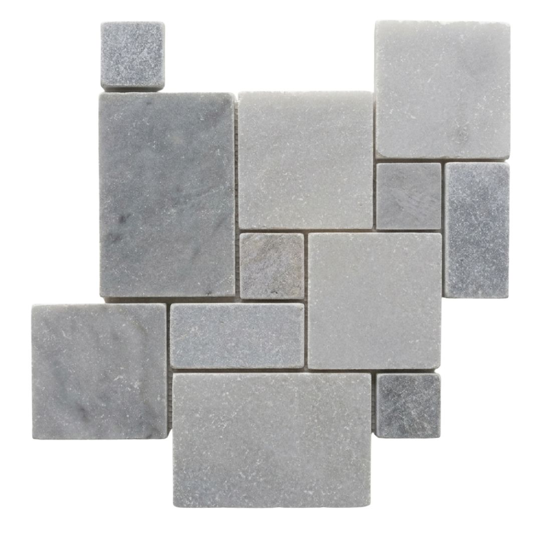 BIANCO GREY, ASHLAR PATTERN, Mosaic - Mediterranean