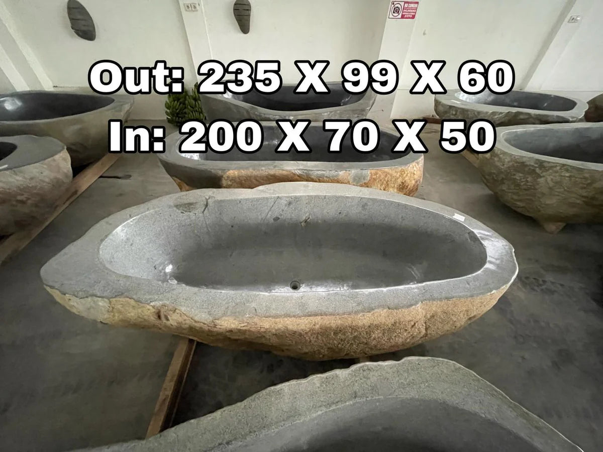 GREY GRANITE Natural hand carved made out of 93"x39"x24" Bathtub