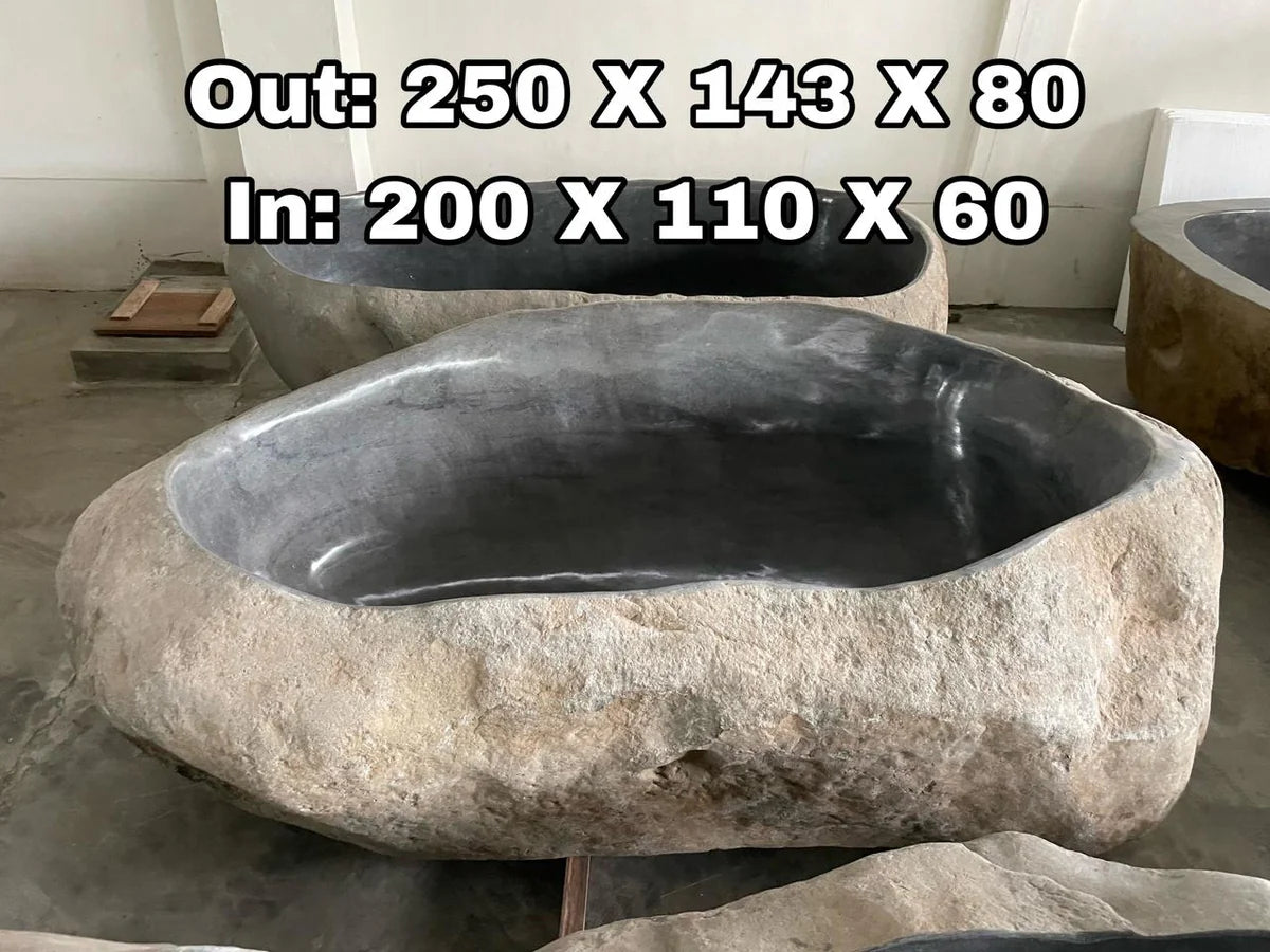 GREY GRANITE Natural hand carved made out of 99"x56"x31" Bathtub