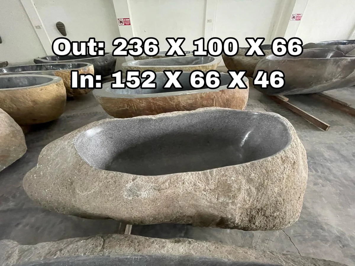 GREY GRANITE Natural hand carved made out of 93"x40"x26" Bathtub