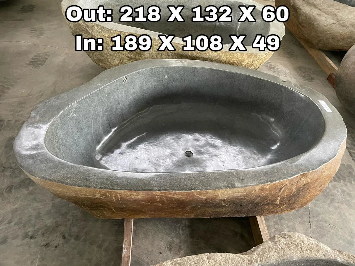 GREY GRANITE Natural hand carved made out of 86"x52"x24" Bathtub