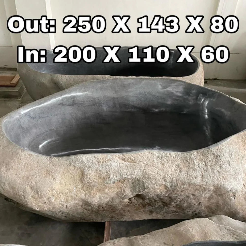 GREY GRANITE Natural hand carved made out of 99"x56"x31" Bathtub