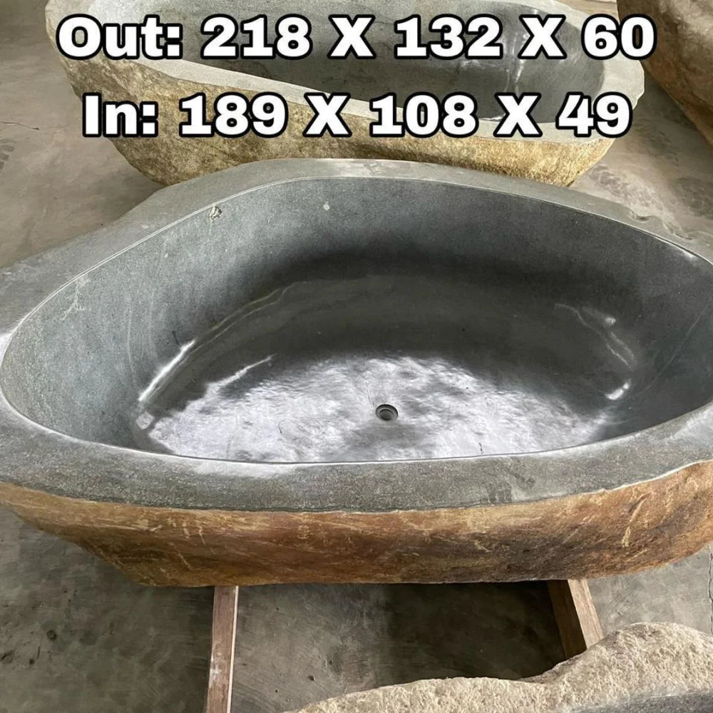 GREY GRANITE Natural hand carved made out of 86"x52"x24" Bathtub