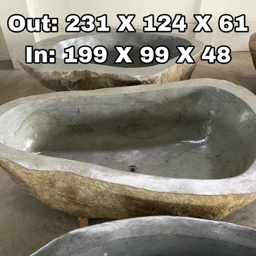 GREY GRANITE Natural hand carved made out of 91"x49"x24" Bathtub