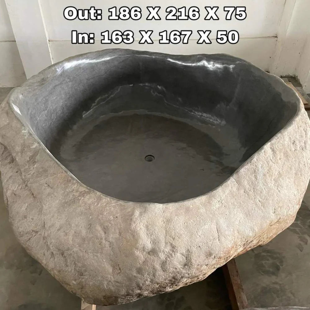 GREY GRANITE Natural hand carved made out of 73"x85"x30" Bathtub
