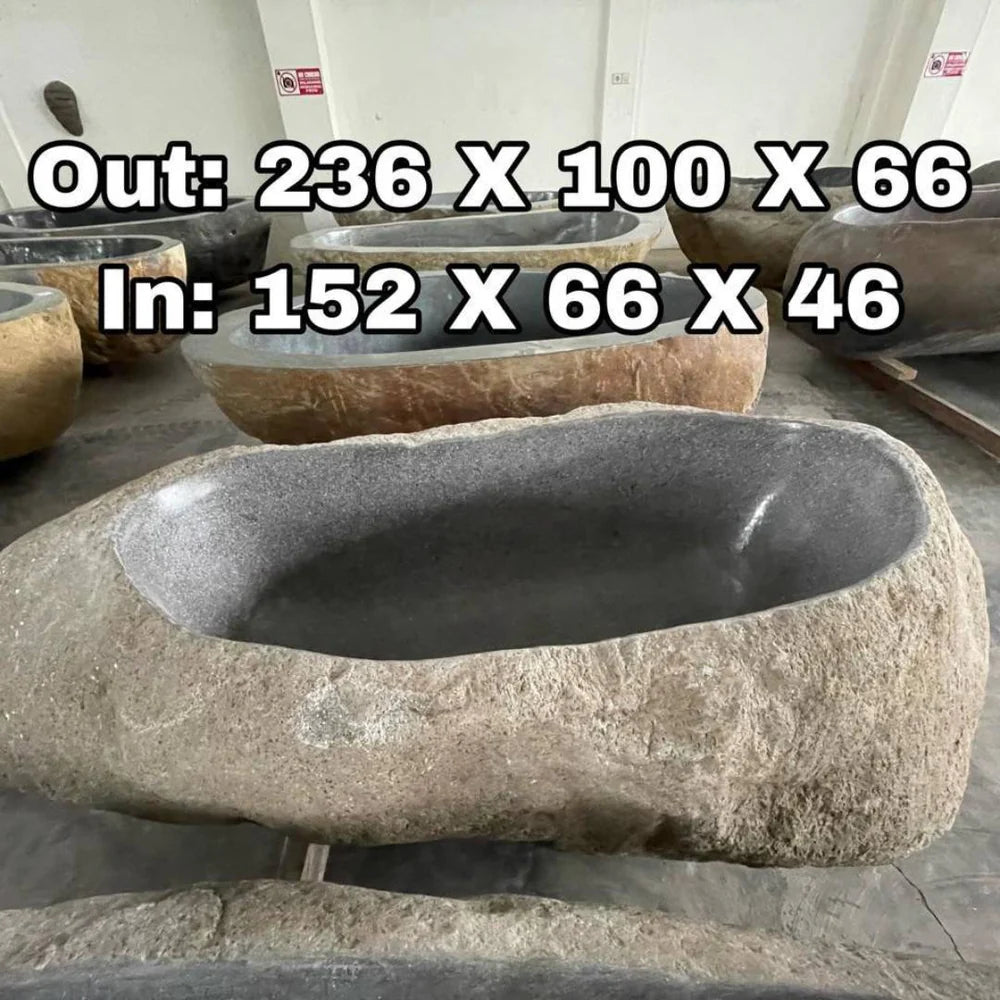 GREY GRANITE Natural hand carved made out of 93"x40"x26" Bathtub