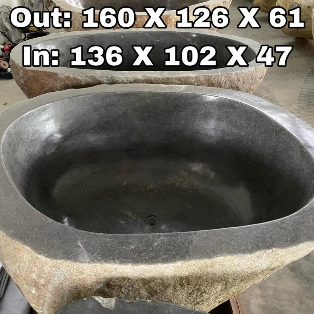 GREY GRANITE Natural hand carved made out of 63"x50"x24" Bathtub