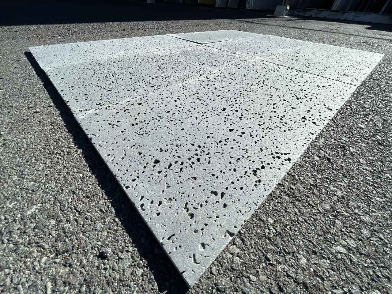 PUKA LAVA GREY - STRAIGHT EDGE, Basalt brushed - 24" x 12" x 1/2" Tile
