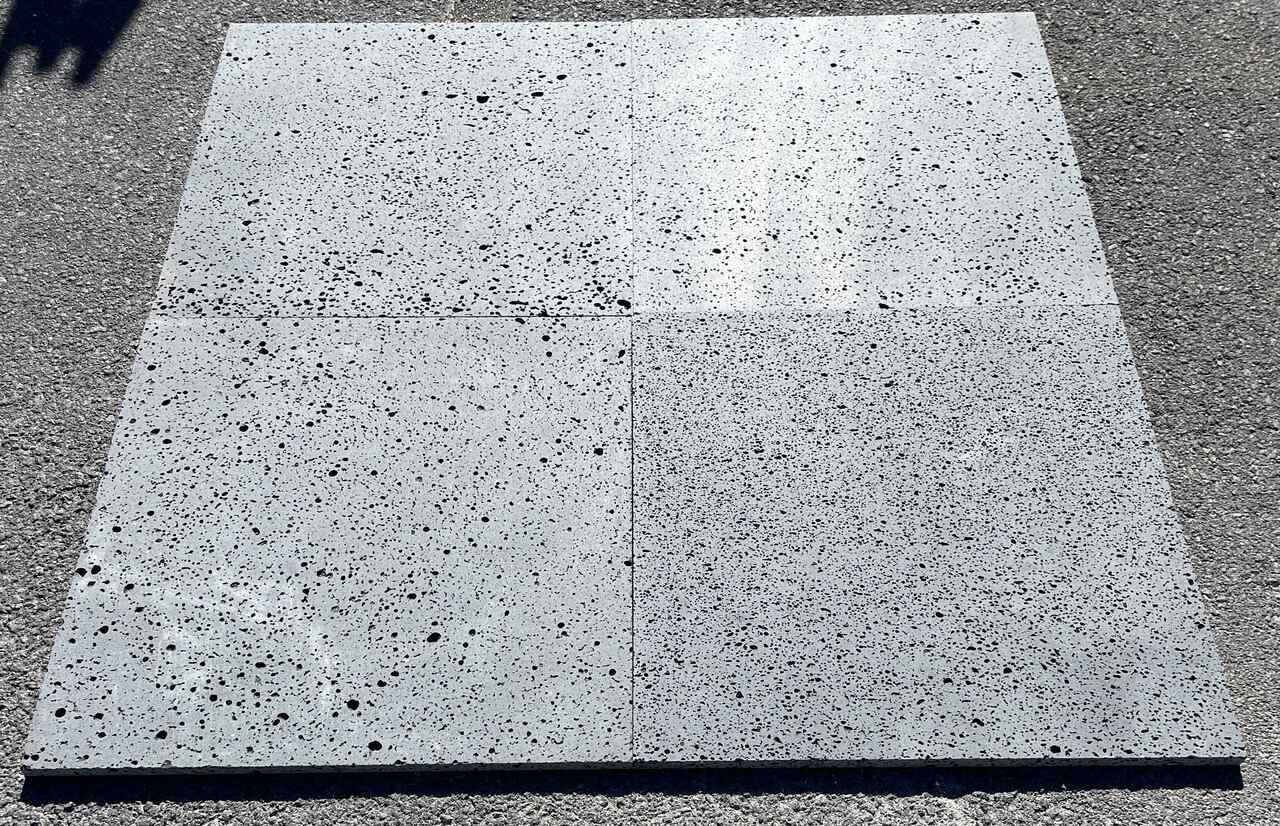 PUKA LAVA GREY - STRAIGHT EDGE, Basalt honed - 24" x 24" x 3/4" Tile