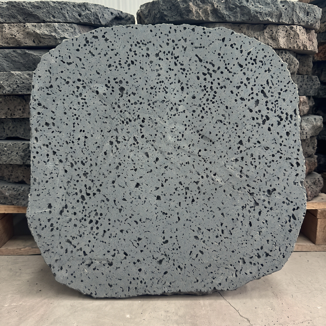 PUKA LAVA GREY - ROUND RANDOM EDGE, Basalt brushed - 18" diameter & up x 1 1/2" Paver (2.25 SF/PC) - TX