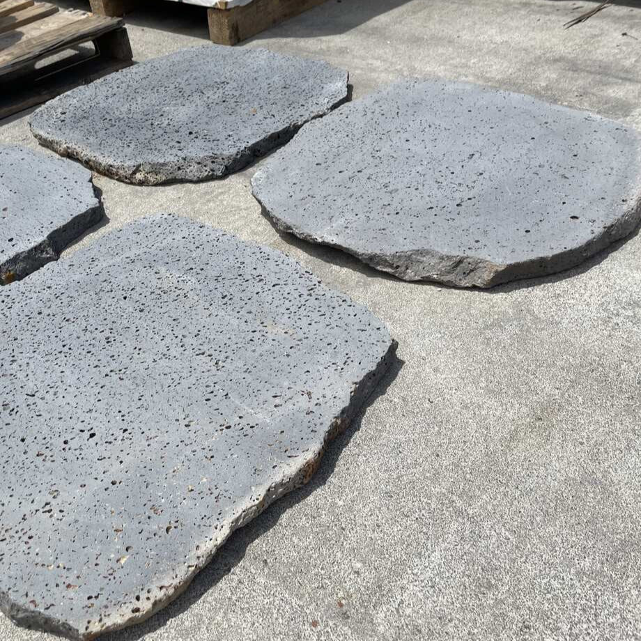 PUKA LAVA GREY - ROUND RANDOM EDGE, Basalt brushed - 24" diameter & up Paver - Rocks in Stock