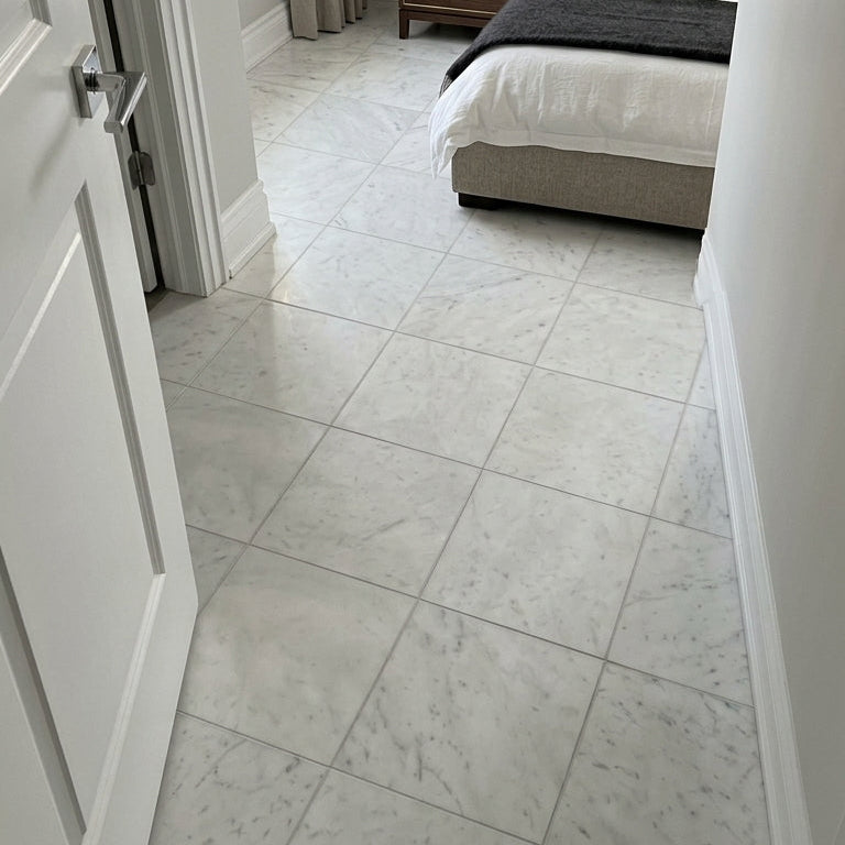 CARRARA WHITE EXTRA Marble honed 12" x 12" (1 SF/PC) - Tile