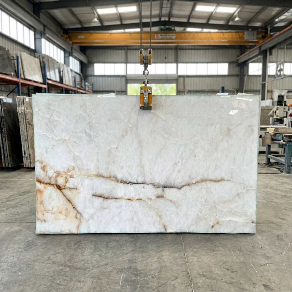 CRISTALLO GOLD Quartzite polished 2cm thick - Slab
