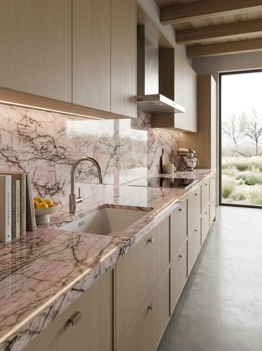 CRISTALLO PINK Quartzite polished 2cm thick - Slab