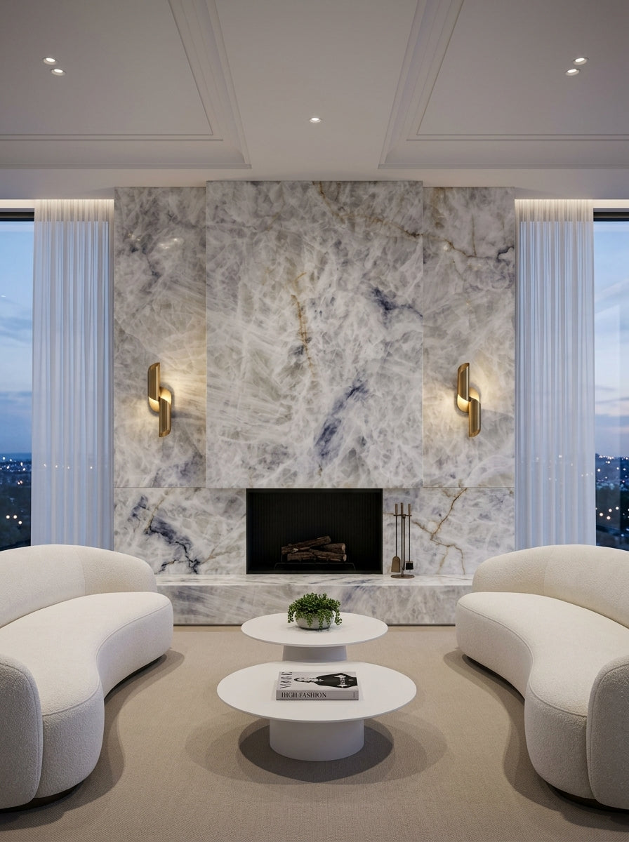 CRISTALLO Quartzite polished 2cm thick - Slab