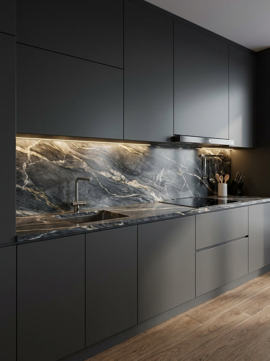 MIDNIGHT CRYSTAL Quartzite polished 2cm thick - Slab