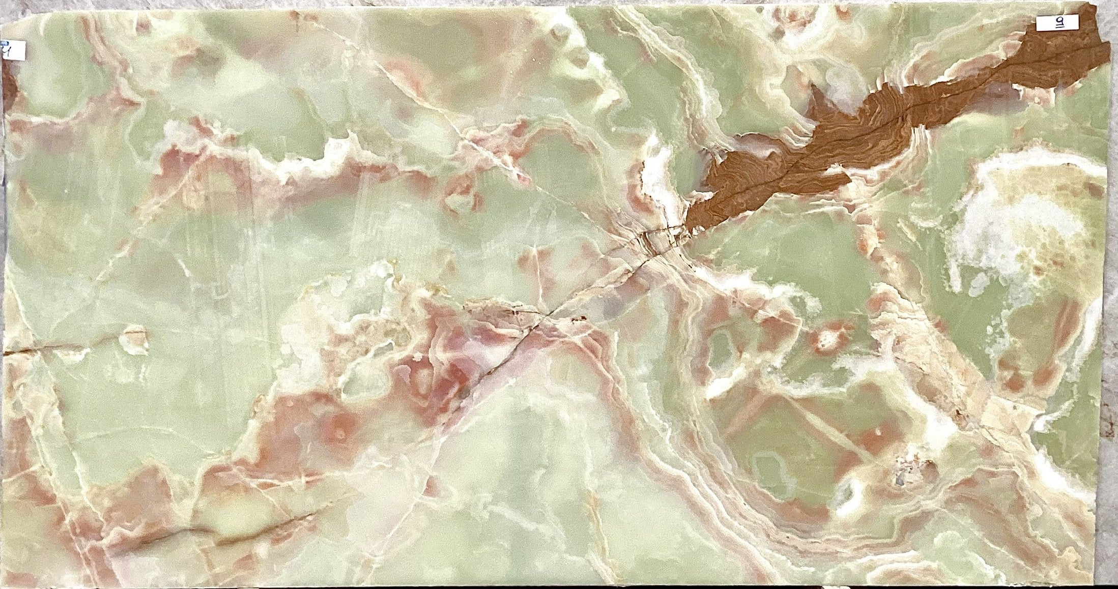 ONICE VERDE Onyx polished 2cm thick - Slab