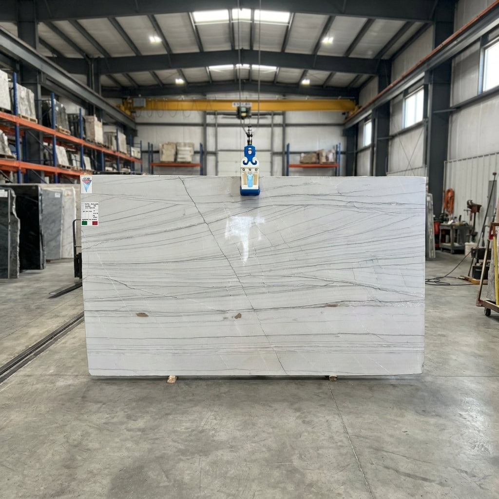 WHITE MACAUBUS Quartzite polished 2cm thick - Slab