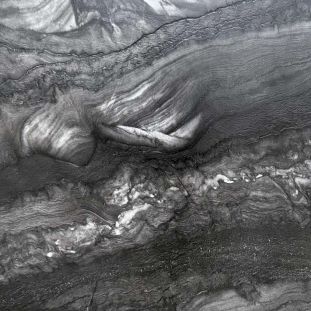 BLACK RAJ Quartzite leather 3cm thick - Slab