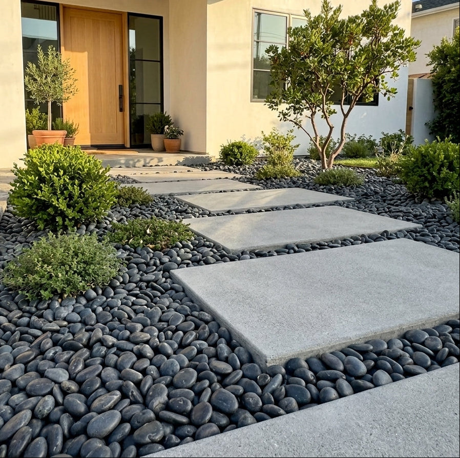 BLACK SAND Natural Tumbled Garden Pebbles - Havai'iano