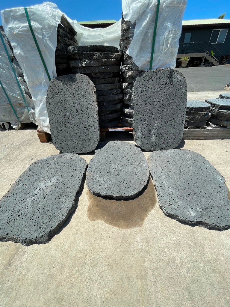 PUKA LAVA GREY - OVAL RANDOM EDGE, Basalt suede - 24" x 16" x 1 1/2" Paver (2.66 SF/PC)