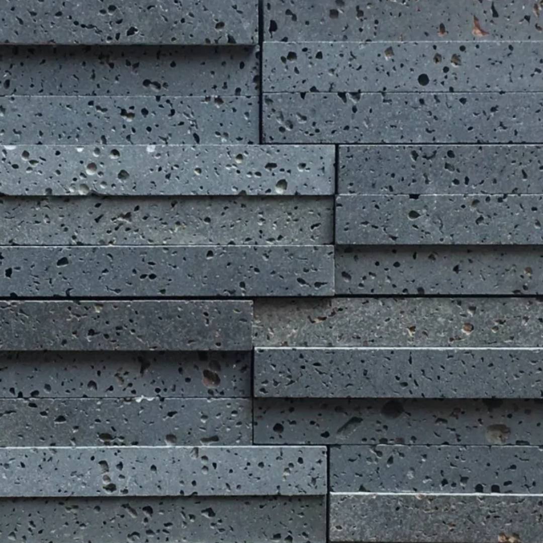 PUKA LAVA GREY Basalt honed ledger 24" x 8" x 3/4-1 1/4" (1.33 SF/PC)