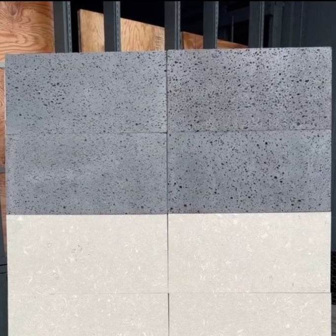 Basalt-Tile-Flooring-PUKA LAVA GREY Basalt brushed Straight Edge 24" x 12"- Stone Supplier - Rocks in Stock