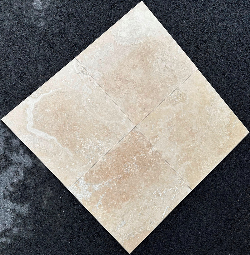 Travertine-Tiles-Flooring-COLONIAL Travertine brushed/filled tile 18"x18"- Stone Supplier - Rocks in Stock