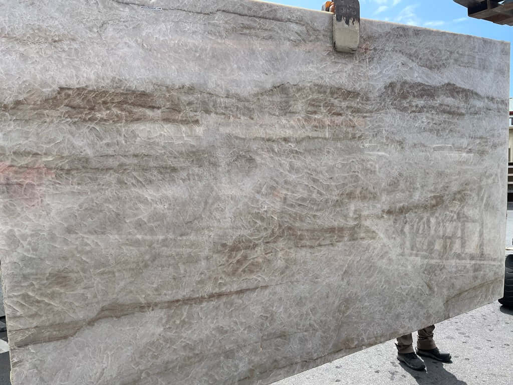 Taj Mahal Quartzite polished 2cm thick Slab - Rocks in Stock