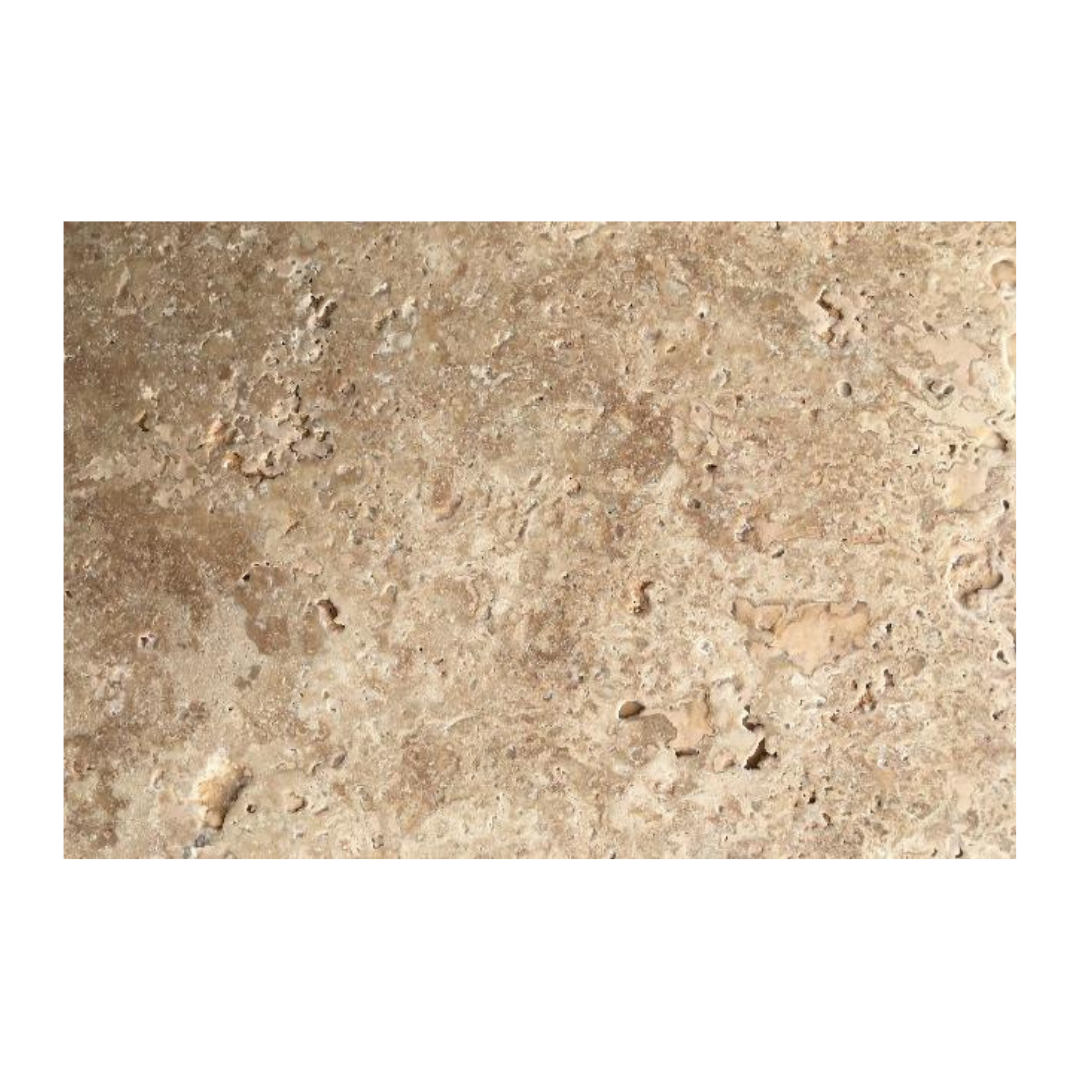 Travertine-Tile-Flooring-LIGHT WALNUT Travertine brushed/unfilled tile 18"x18"- Stone Supplier - Rocks in Stock